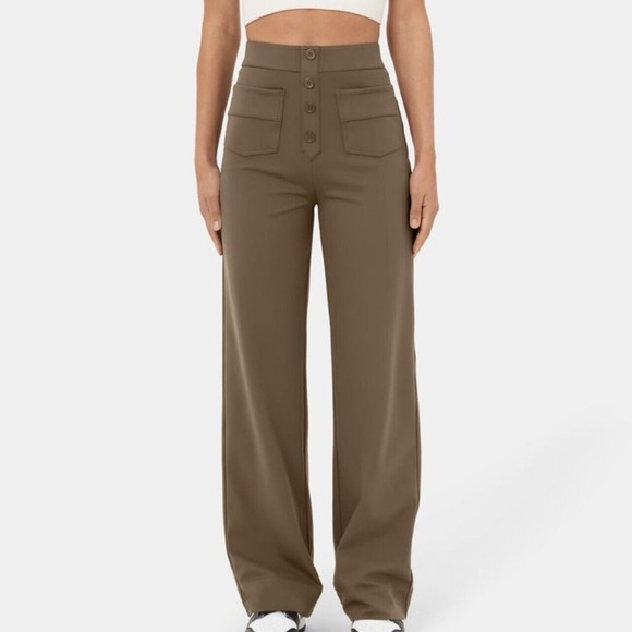 HALARA Pants - Halara Pants Womens MP High Waisted Button Multiple Pockets Straight Leg Casual